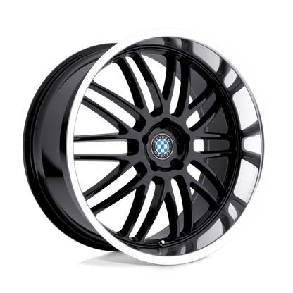 Beyern MESH 19X9.5 15 5X120/5X4.72 GLOSS BLACK W/ MIRROR CUT LIP