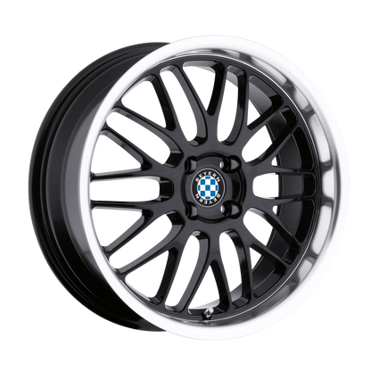Beyern MESH 18X8.5 15 5X120/5X120 GLOSS BLACK W/ MIRROR CUT LIP