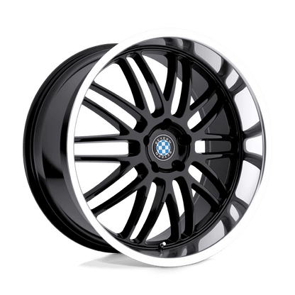 Beyern MESH 18X8.5 40 5X120/5X4.72 GLOSS BLACK W/ MIRROR CUT LIP