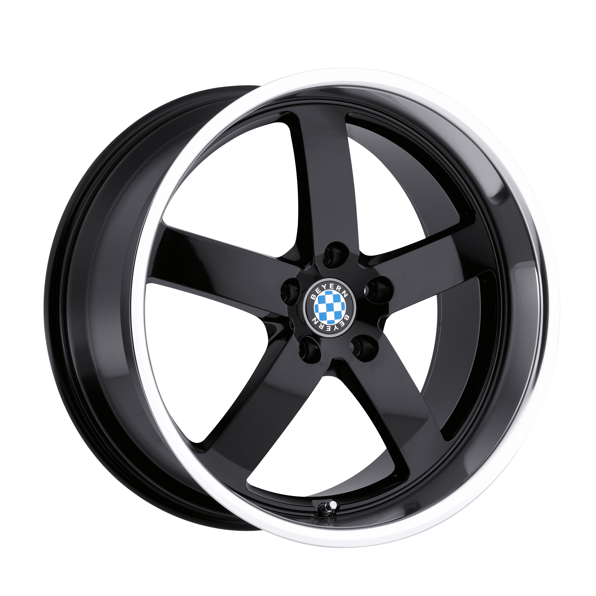 Beyern RAPP 22X10.5 35 5X120/5X4.72 GLOSS BLACK W/ MIRROR CUT LIP