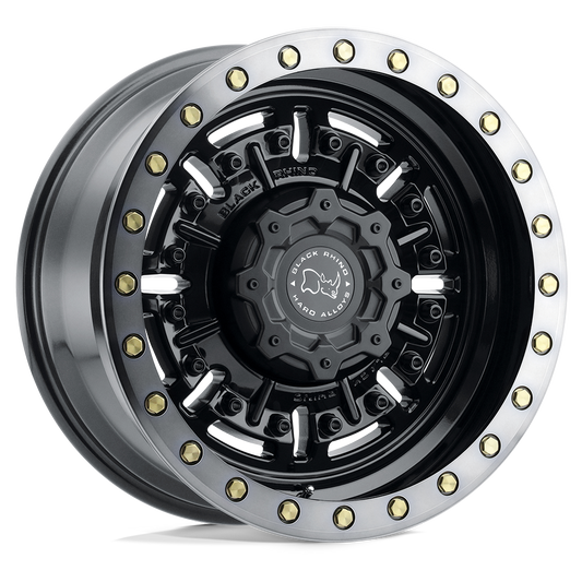 Black Rhino ABRAMS 20X9.5 12 5X150/5X150 GLOSS GUN BLACK W/ MACHINED DARK TINT