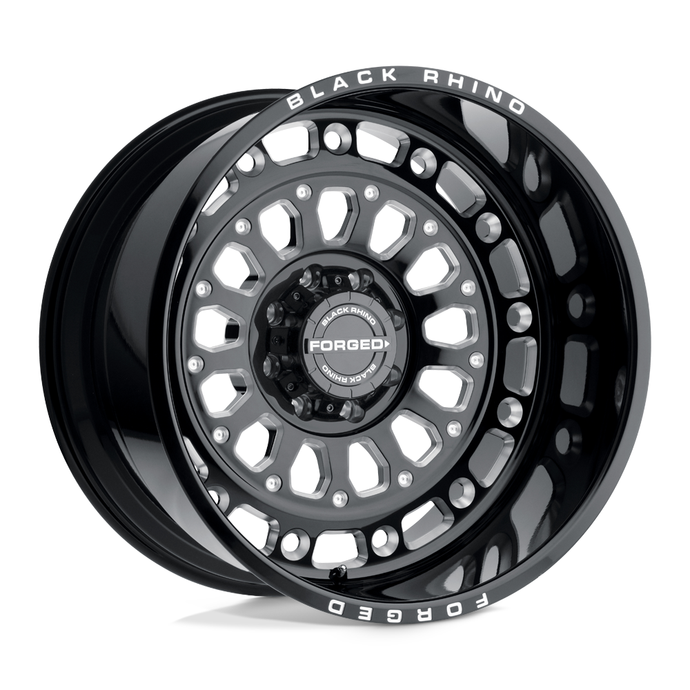 Black Rhino CENTURION 24X14 -76 8X180/8X7.1 GLOSS BLACK W/ MILLED SPOKES