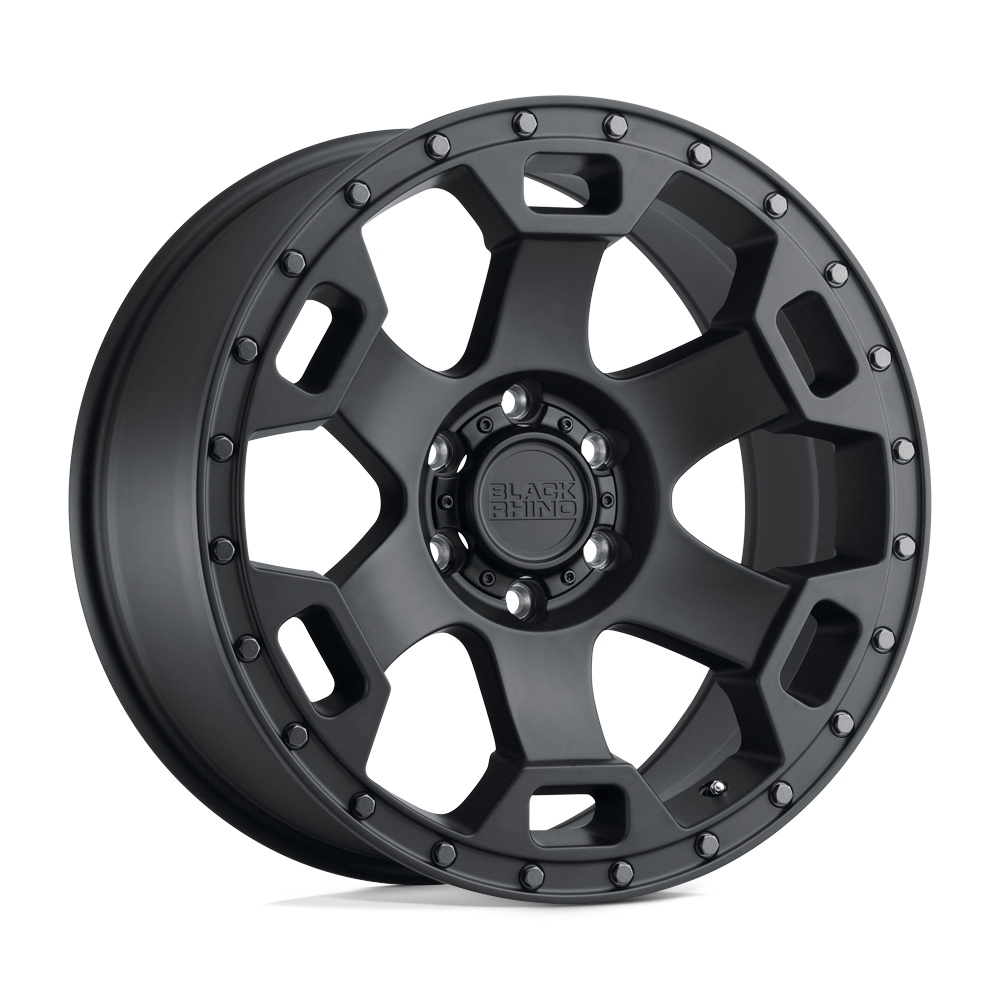 Black Rhino GAUNTLET 17X8.5 -18 6X139.7/6X5.5 SEMI GLOSS BLACK W/ GUNMETAL BOLTS