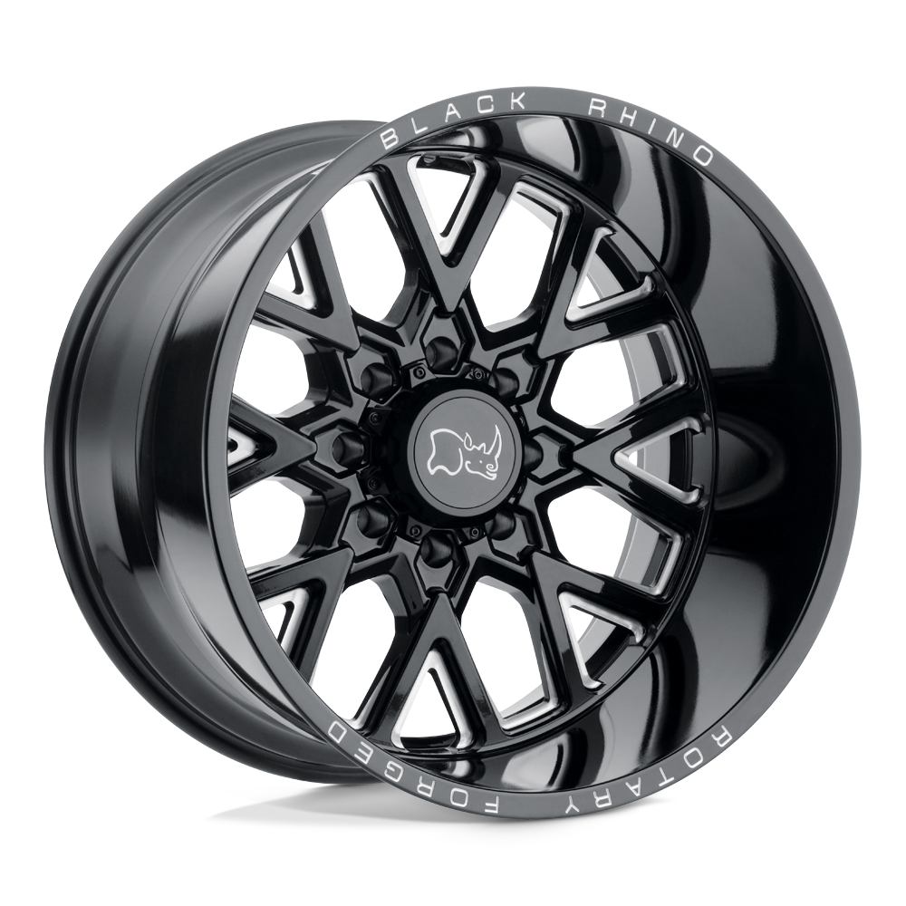 Black Rhino GRIMLOCK 20X9.5 12 8X180/8X7.1 GLOSS BLACK & MILLED