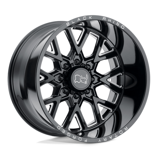 Black Rhino GRIMLOCK 22X11.5 -44 8X170/8X6.7 GLOSS BLACK & MILLED