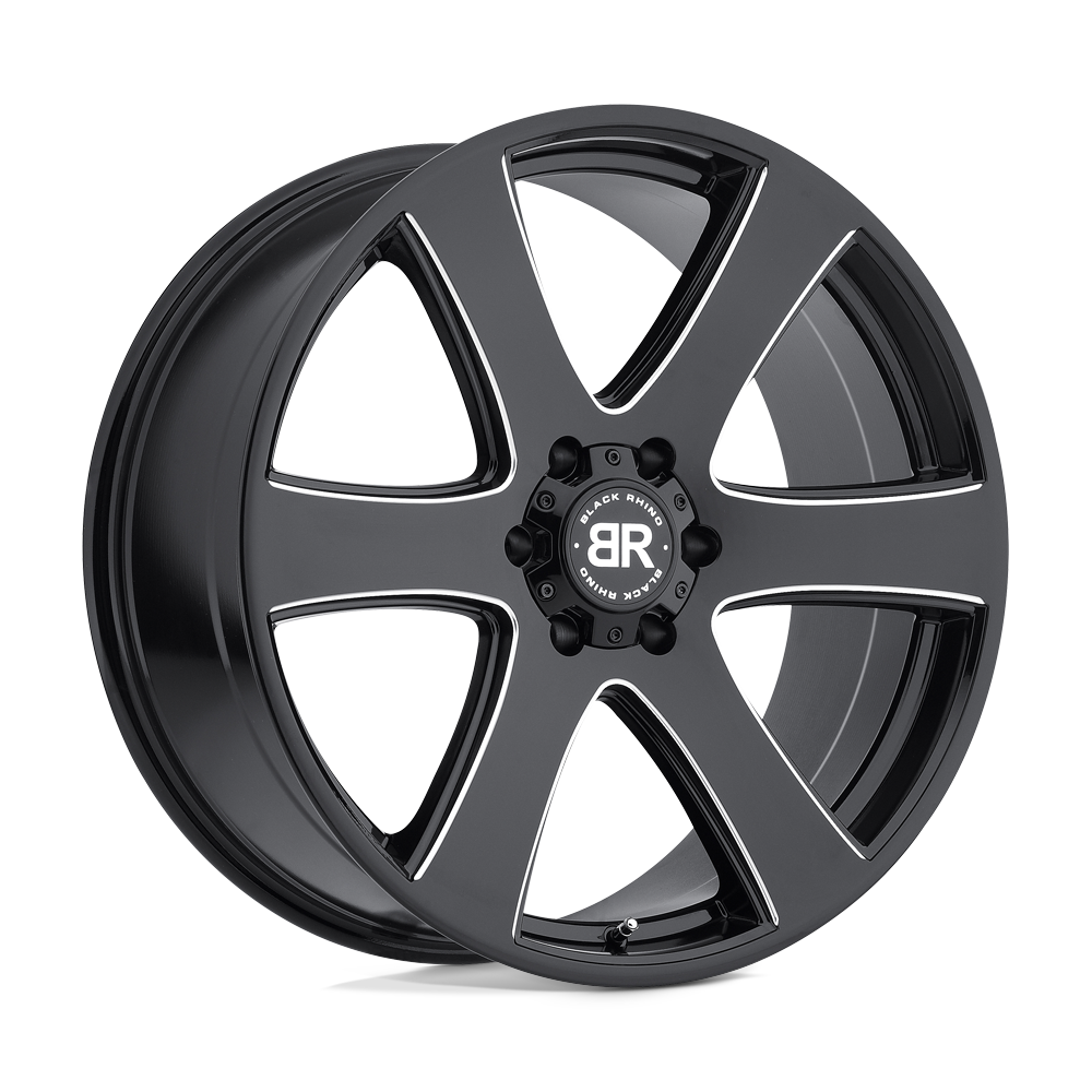 Black Rhino HAKA 22X9.5 25 6X139.7/6X5.5 GLOSS BLACK W/ MILLED SPOKES