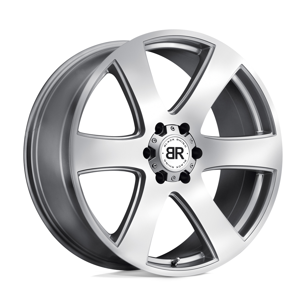 Black Rhino HAKA 22X9.5 25 6X139.7/6X5.5 SILVER W/ MACHINE FACE