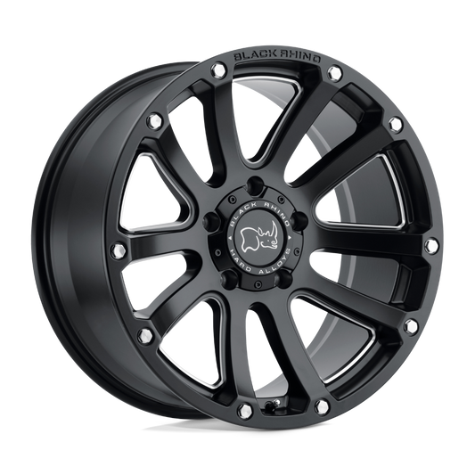 Black Rhino HIGHLAND 17X9.5 -12 6X139.7/6X5.5 MATTE BLACK W/ MILLED SPOKES