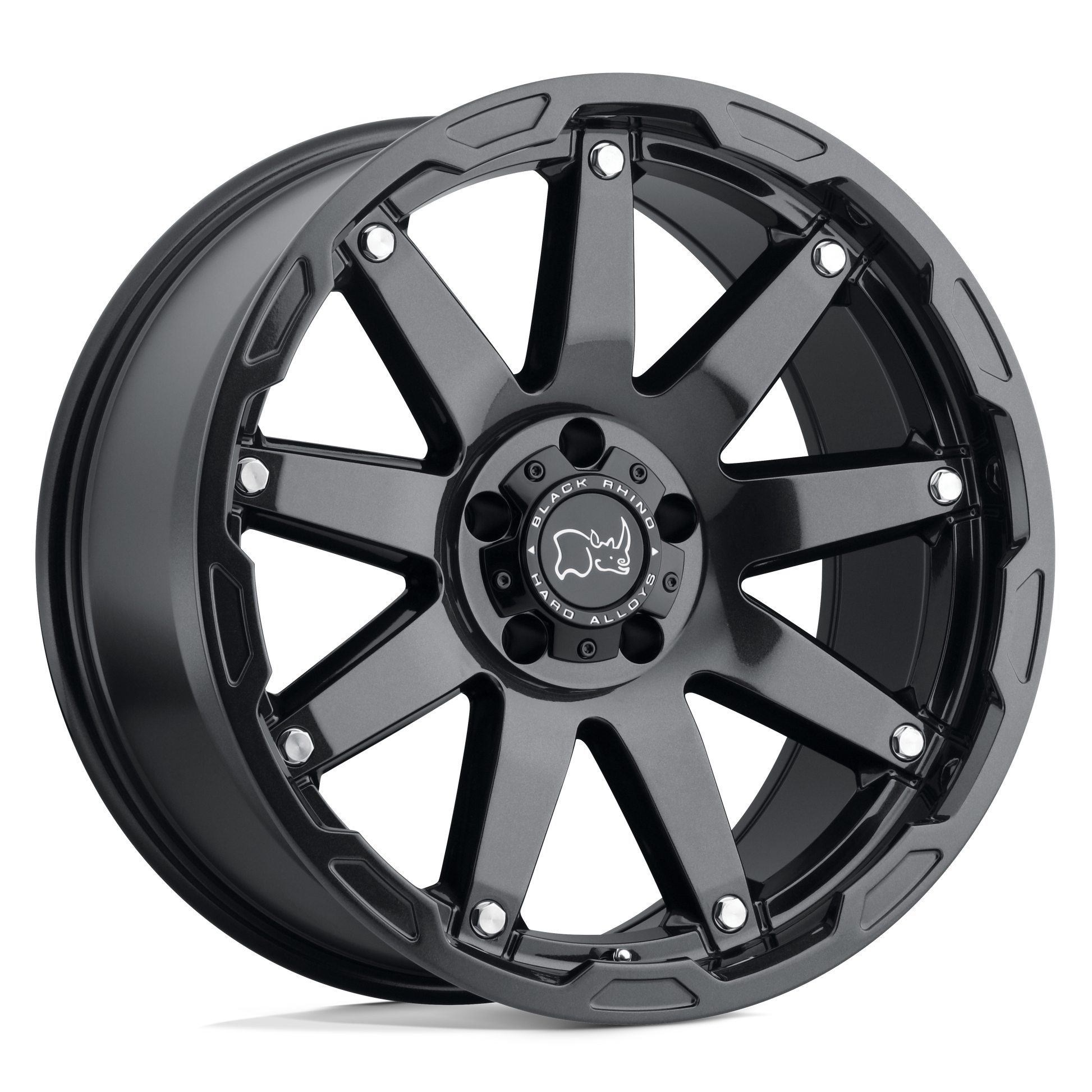 Black Rhino OCEANO 20X9.5 12 6X139.7/6X5.5 GLOSS GUN BLACK W/ STAINLESS BOLTS