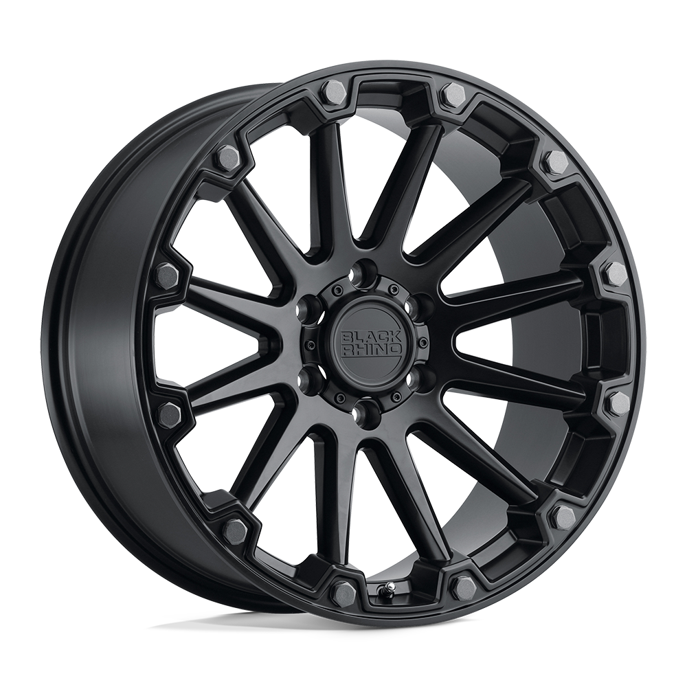 Black Rhino PINNACLE 17X8.5 0 6X139.7/6X5.5 SEMI GLOSS BLACK W/ GUNMETAL BOLTS