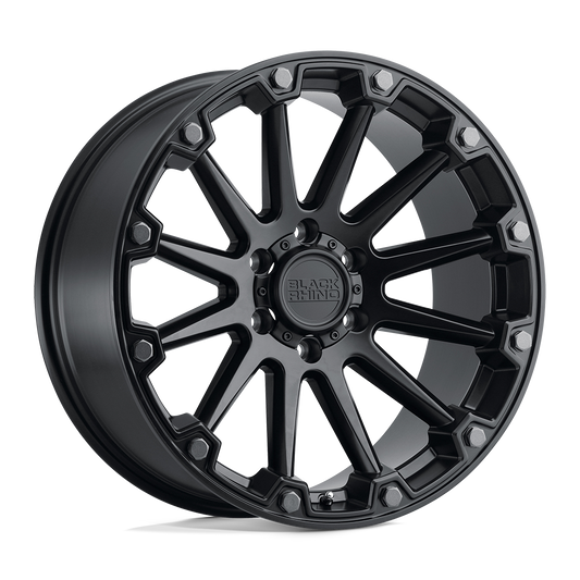 Black Rhino PINNACLE 17X8.5 0 5X139.7/5X5.5 SEMI GLOSS BLACK W/ GUNMETAL BOLTS