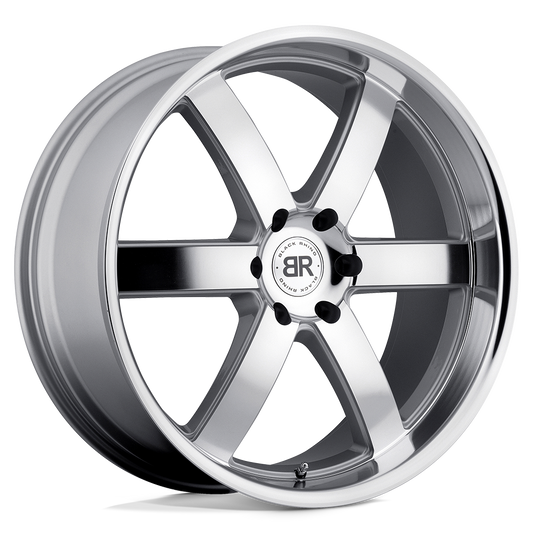 Black Rhino PONDORA 20X8.5 18 6X139.7/6X5.5 SILVER W/ MACHINE FACE & LIP