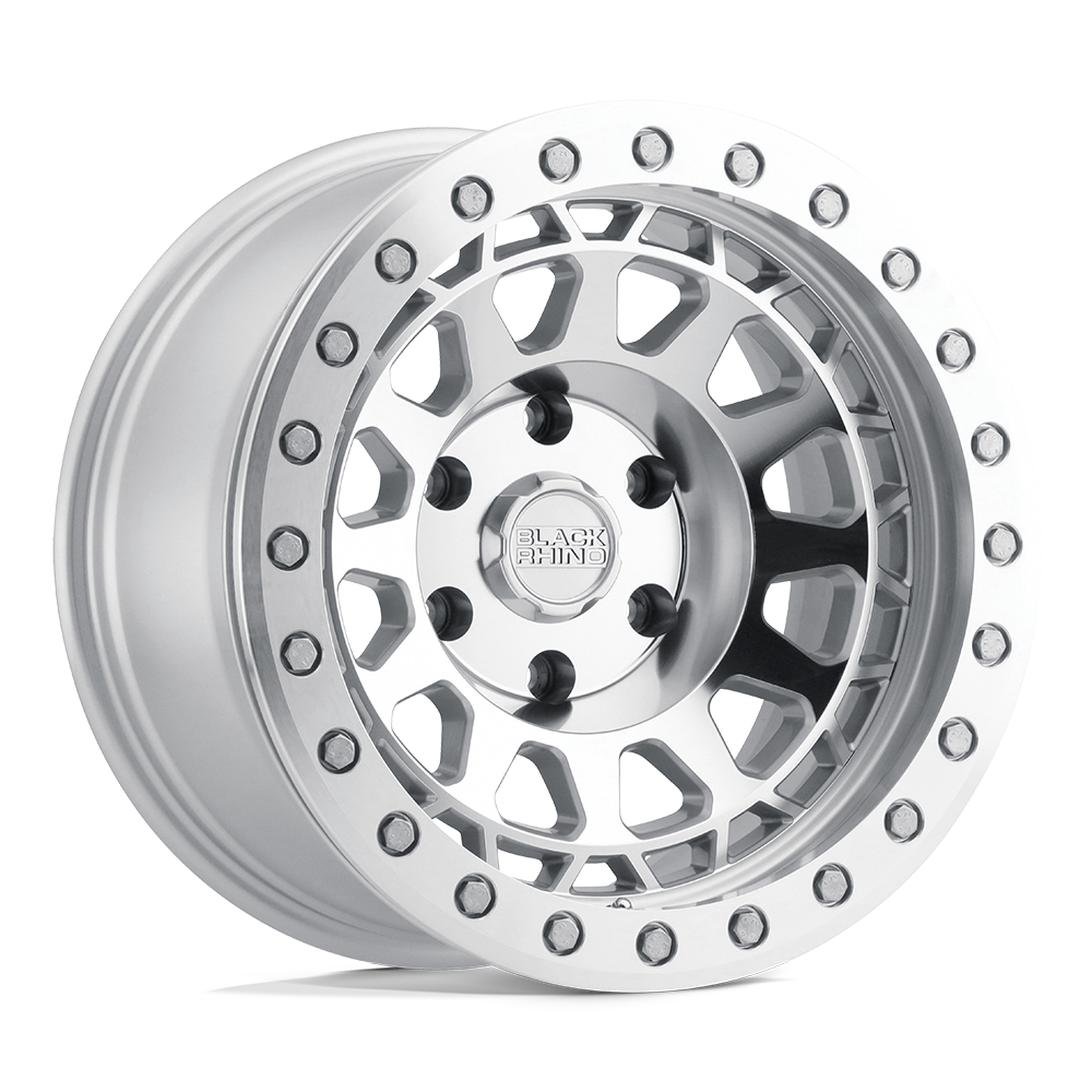 Black Rhino PRIMM 17X8.5 0 6X139.7/6X5.5 SILVER W/ MIRROR FACE & MACHINED RING