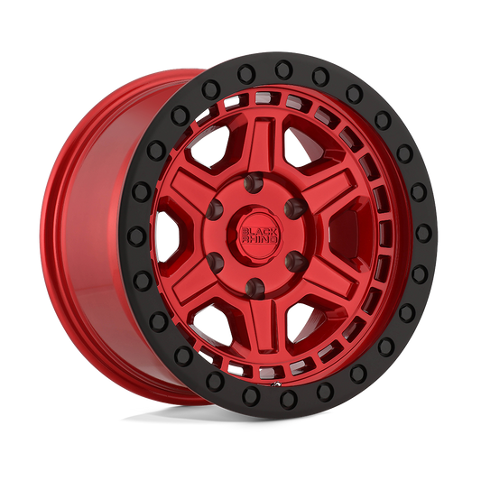 Black Rhino RENO 17X8.5 0 6X139.7/6X5.5 CANDY RED W/ BLACK RING & BOLTS