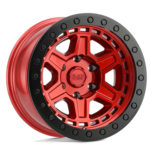 Black Rhino RENO 17X9 0 5X139.7/5X5.5 CANDY RED W/ BLACK RING & BOLTS