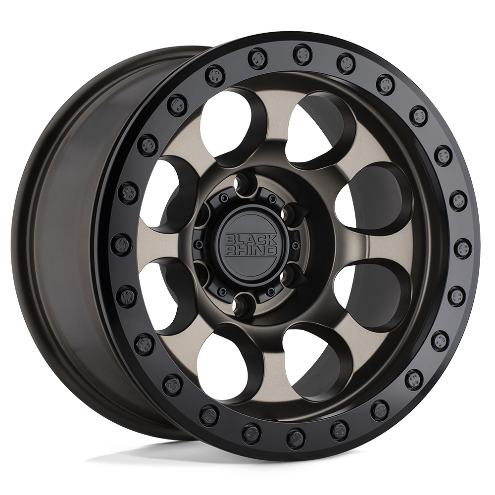 Black Rhino RIOT 17X8.5 0 6X139.7/6X5.5 MATTE BRONZE W/ BLACK RING & BOLTS