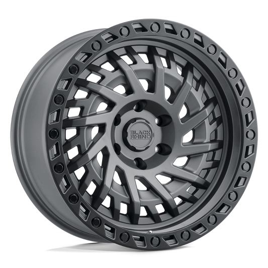 Black Rhino SHREDDER 17X9 0 6X139.7/6X5.5 MATTE GUNMETAL W/ BLACK RING