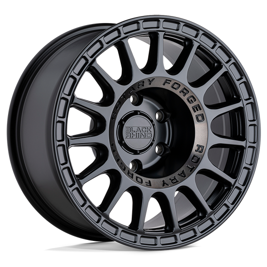 Black Rhino SANDSTORM 15X7 15 5X114.3/5X4.5 SEMI GLOSS BLACK W/ MACHINED DARK TINT RING