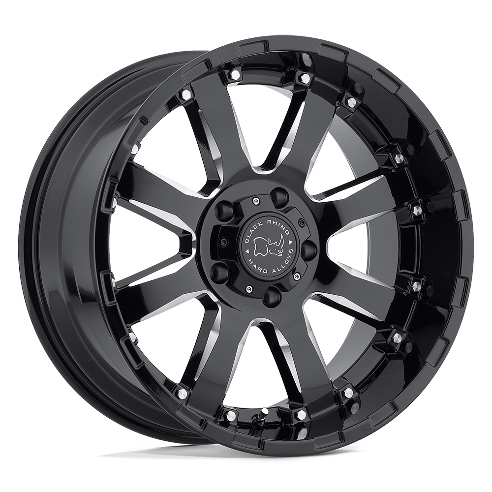 Black Rhino SIERRA 20X11.5 -44 6X139.7/6X5.5 GLOSS BLACK W/ MILLED SPOKES