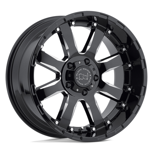 Black Rhino SIERRA 17X9 12 6X120/6X120 GLOSS BLACK W/ MILLED SPOKES