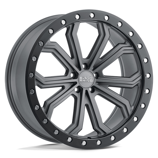 Black Rhino TRABUCO 20X10 30 5X120/5X4.72 MATTE GUNMETAL W/ BLACK RING & SILVER BOLTS