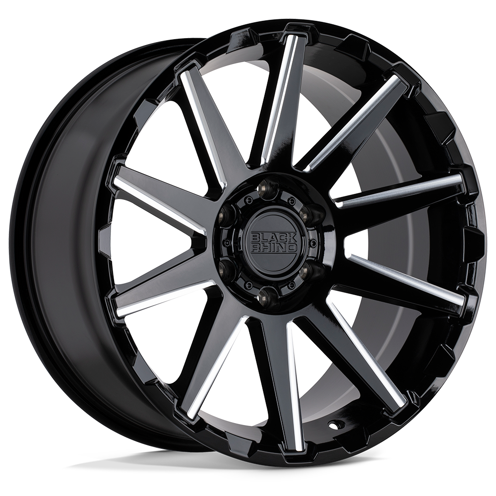 Black Rhino TYPHOON 17X9.5 12 6X135/6X5.3 GLOSS BLACK W/ MILLED SPOKES