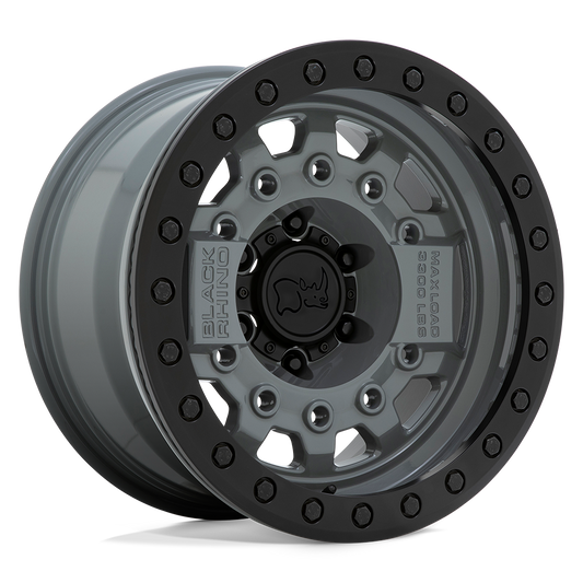 Black Rhino AVENGER BEADLOCK 17X8.5 0 6X139.7/6X5.5 BATTLESHIP GRAY W/ BLACK HARDWARE