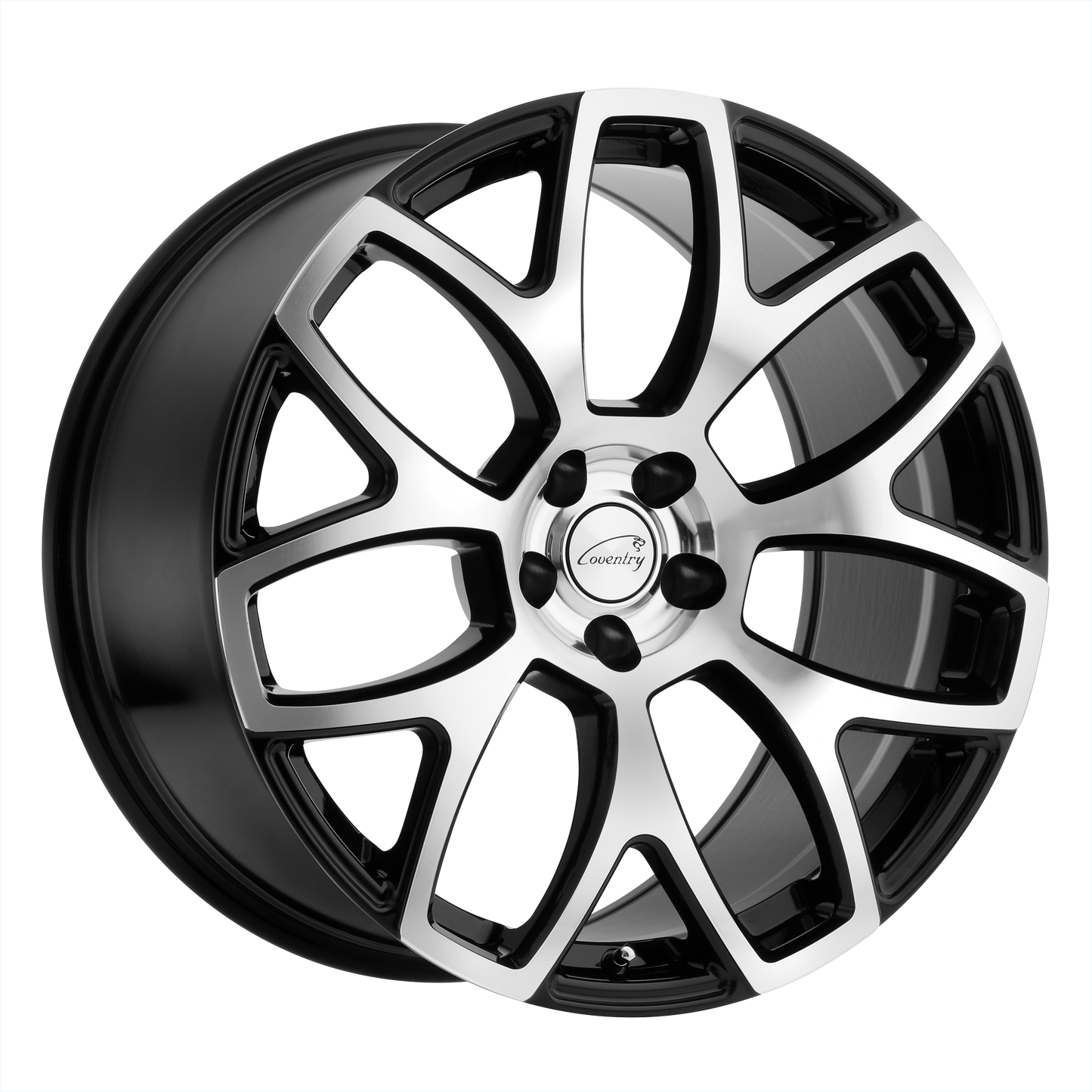 Coventry ASHFORD 19X8.5 35 5X108/5X4.25 GLOSS BLACK W/ MIRROR CUT FACE