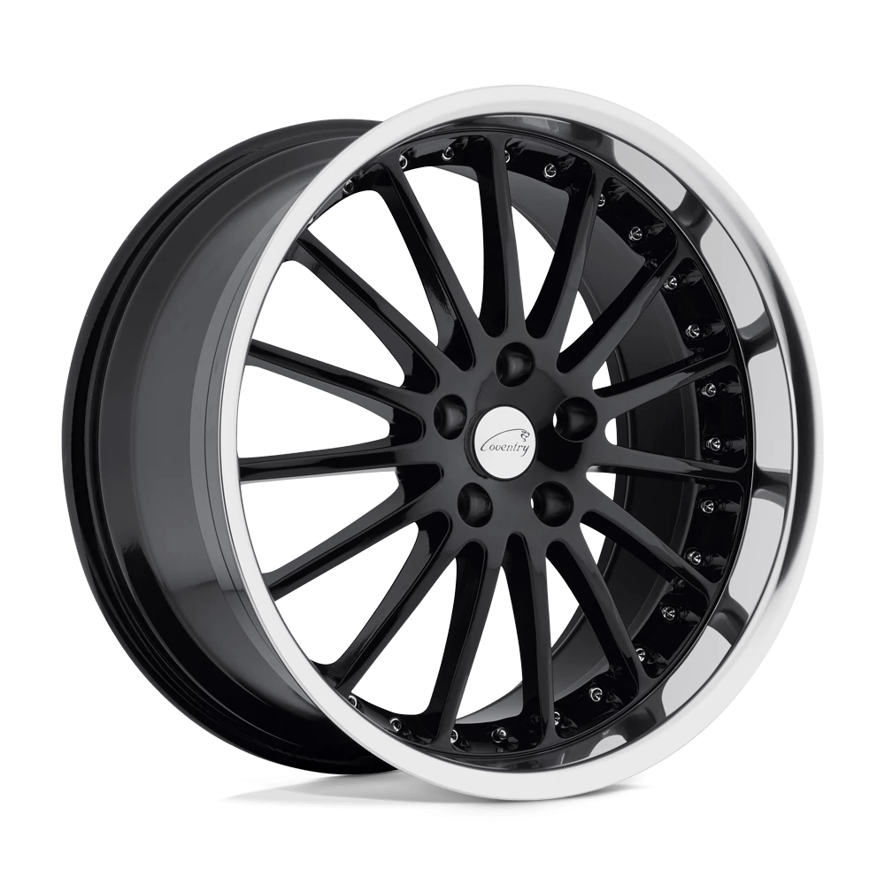 Coventry WHITLEY 18X8.5 20 5X120.65/5X4.75 GLOSS BLACK W/ MIRROR CUT LIP