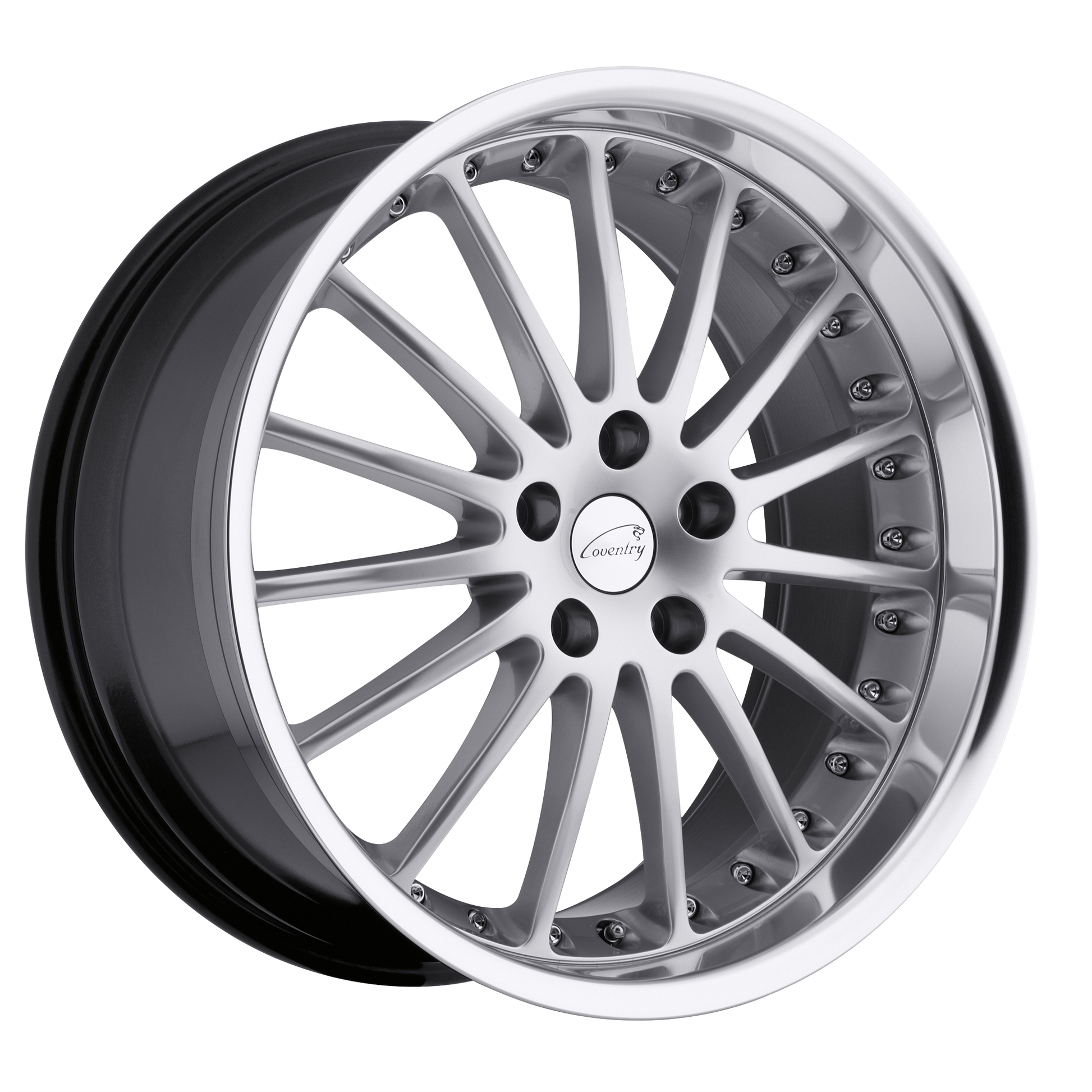 Coventry WHITLEY 20X8.5 20 5X120.65/5X4.75 HYPER SILVER W/ MIRROR CUT LIP
