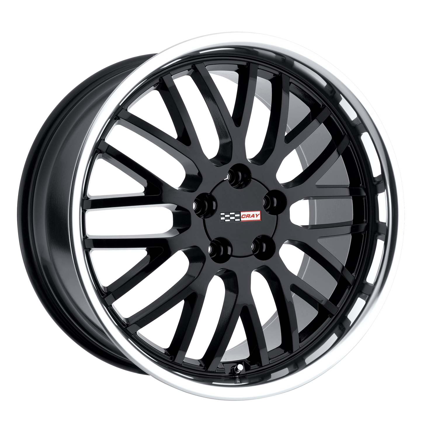 Cray MANTA 17X9 50 5X120.65/5X4.75 GLOSS BLACK W/ MIRROR CUT LIP