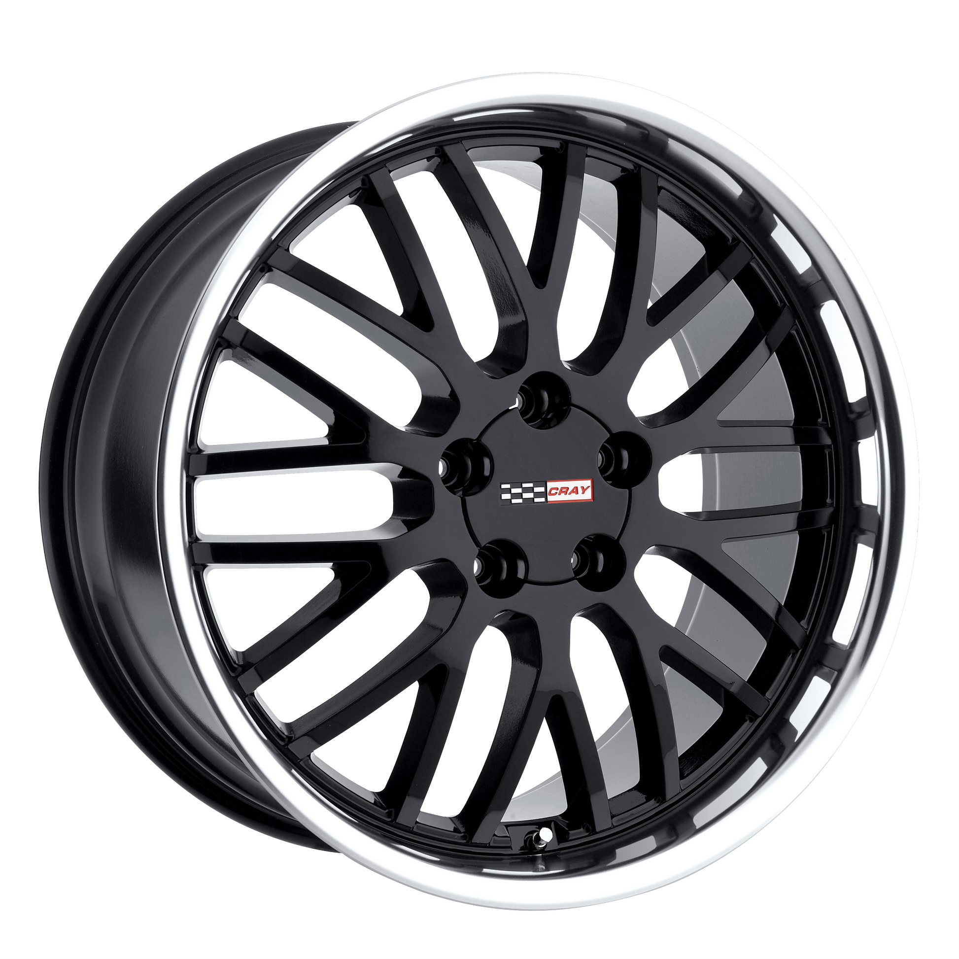 Cray MANTA 18X10.5 65 5X120.65/5X4.75 GLOSS BLACK W/ MIRROR CUT LIP