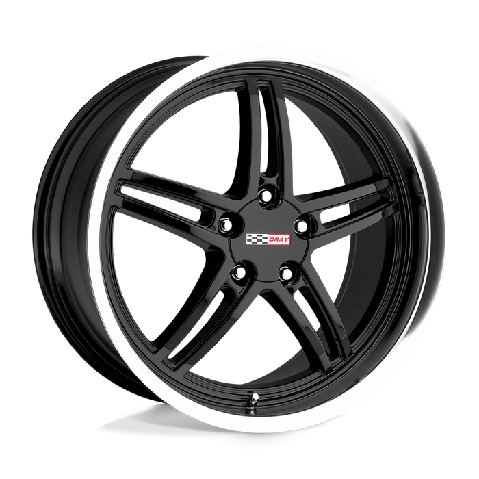 Cray SCORPION 19X9 50 5X120.65/5X4.75 GLOSS BLACK W/ MIRROR CUT LIP
