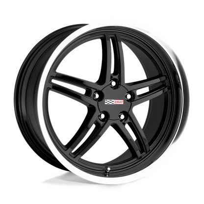 Cray SCORPION 19X9 50 5X120.65/5X4.75 GLOSS BLACK W/ MIRROR CUT LIP