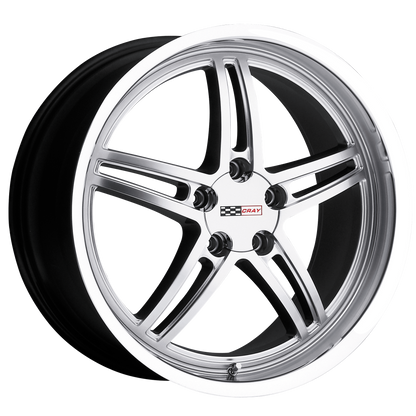 Cray SCORPION 17X9 50 5X120.65/5X4.75 HYPER SILVER W/ MIRROR CUT LIP