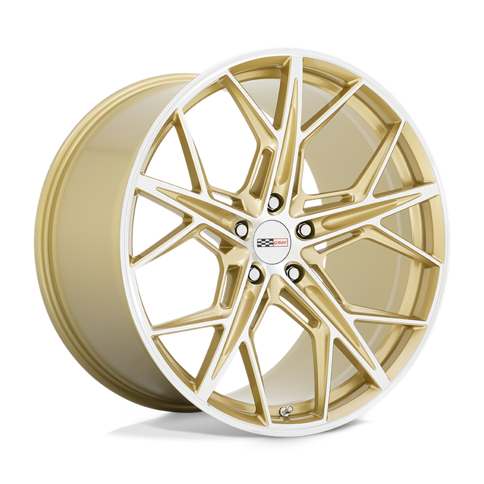 Cray HAMMERHEAD 19X9 38 5X120/5X4.72 GLOSS GOLD W/ MIRROR CUT FACE