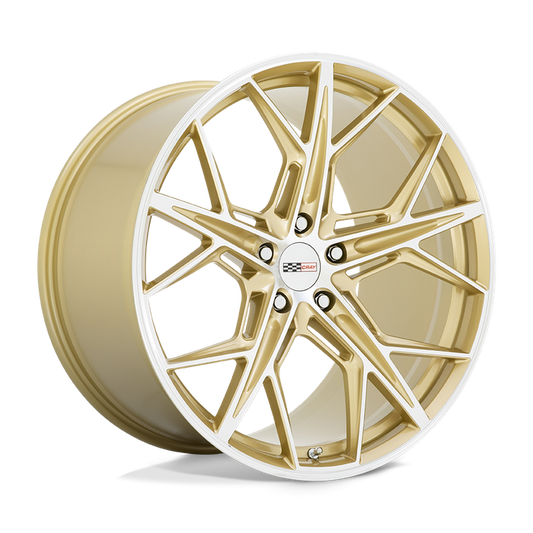 Cray HAMMERHEAD 19X9 38 5X120/5X4.72 GLOSS GOLD W/ MIRROR CUT FACE