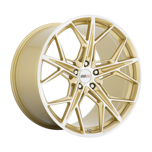 Cray HAMMERHEAD 22X12 52 5X120/5X4.72 GLOSS GOLD W/ MIRROR CUT FACE