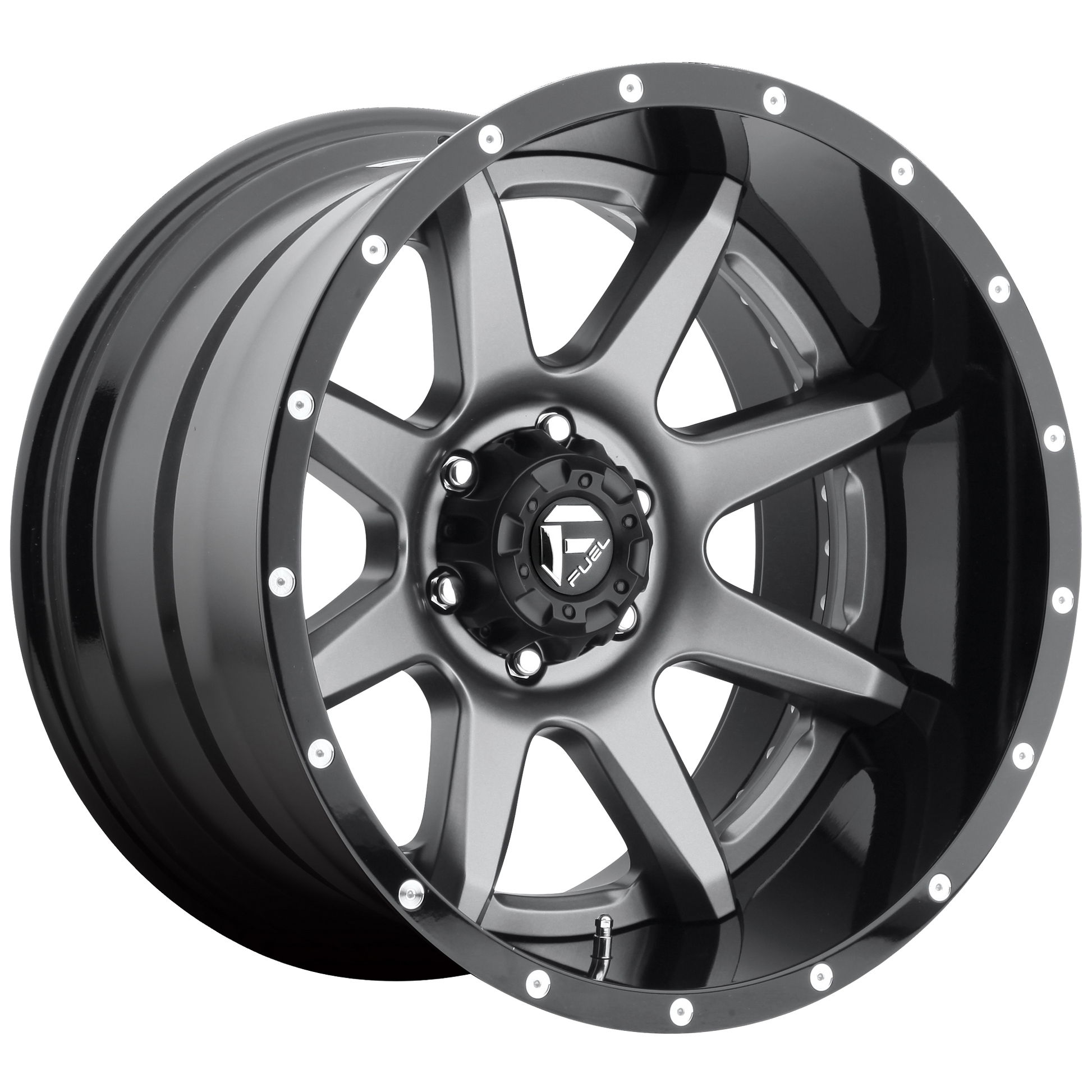 Fuel 2PC D238 RAMPAGE 20x10 -19 6x135/6X5.3 MATTE GUN METAL BLACK LIP