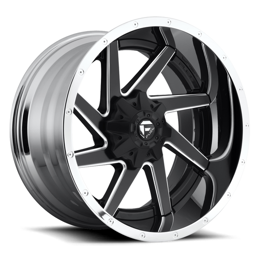 Fuel 2PC D264 RENEGADE 20X12 -44 6X135/6X5.3/6X139.7/6X5.5 MATTE BLACK CHROME LIP