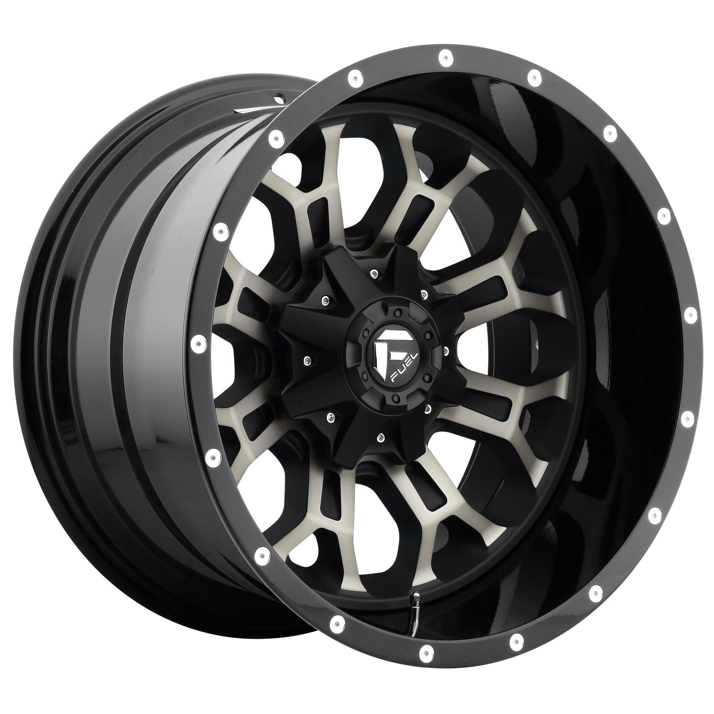Fuel 2PC D268 CRUSH 22X14 -70 8X170/8X6.7 MATTE BLACK DOUBLE DARK TINT