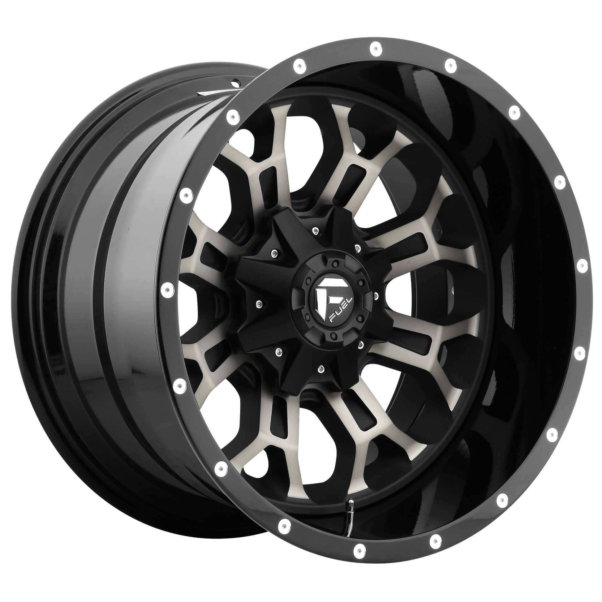 Fuel 2PC D268 CRUSH 22X14 -70 8X170/8X6.7 MATTE BLACK DOUBLE DARK TINT