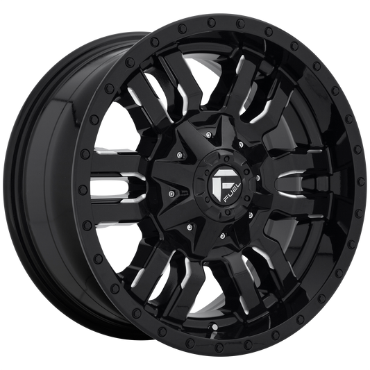Fuel 2PC D211 TRITON 22x14 -70 8x170/8x6.7 CHROME PLATED GLOSS BLACK LIP