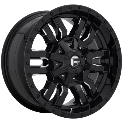 Fuel 1PC D595 SLEDGE 20X9 20 6X135/6X139.7 GLOSS BLACK MILLED