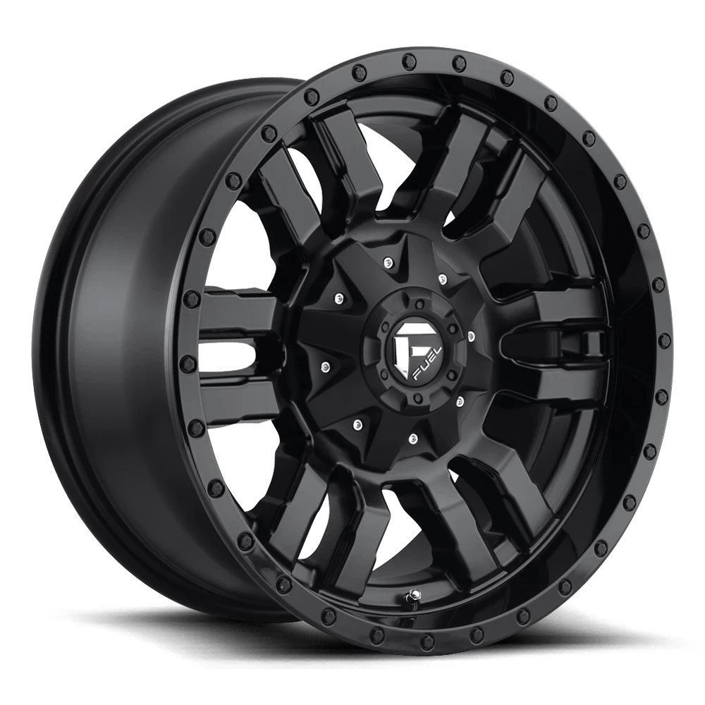 Fuel 1PC D596 SLEDGE 17X8 35 6X114.3/6X139.7 MATTE BLACK GLOSS BLACK LIP