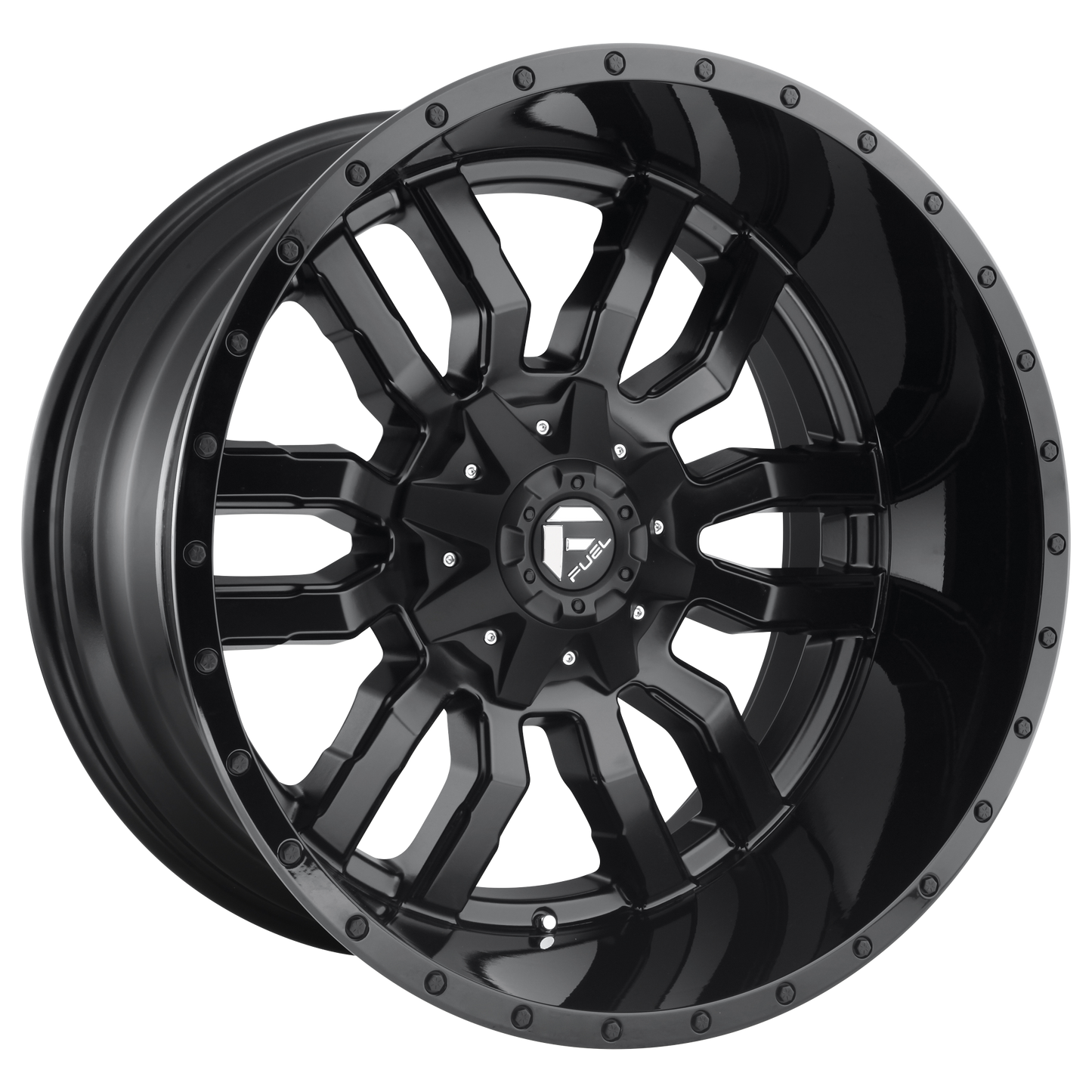 Fuel 1PC D596 SLEDGE 20X10 -19 6X135/6X139.7 MATTE BLACK GLOSS BLACK LIP