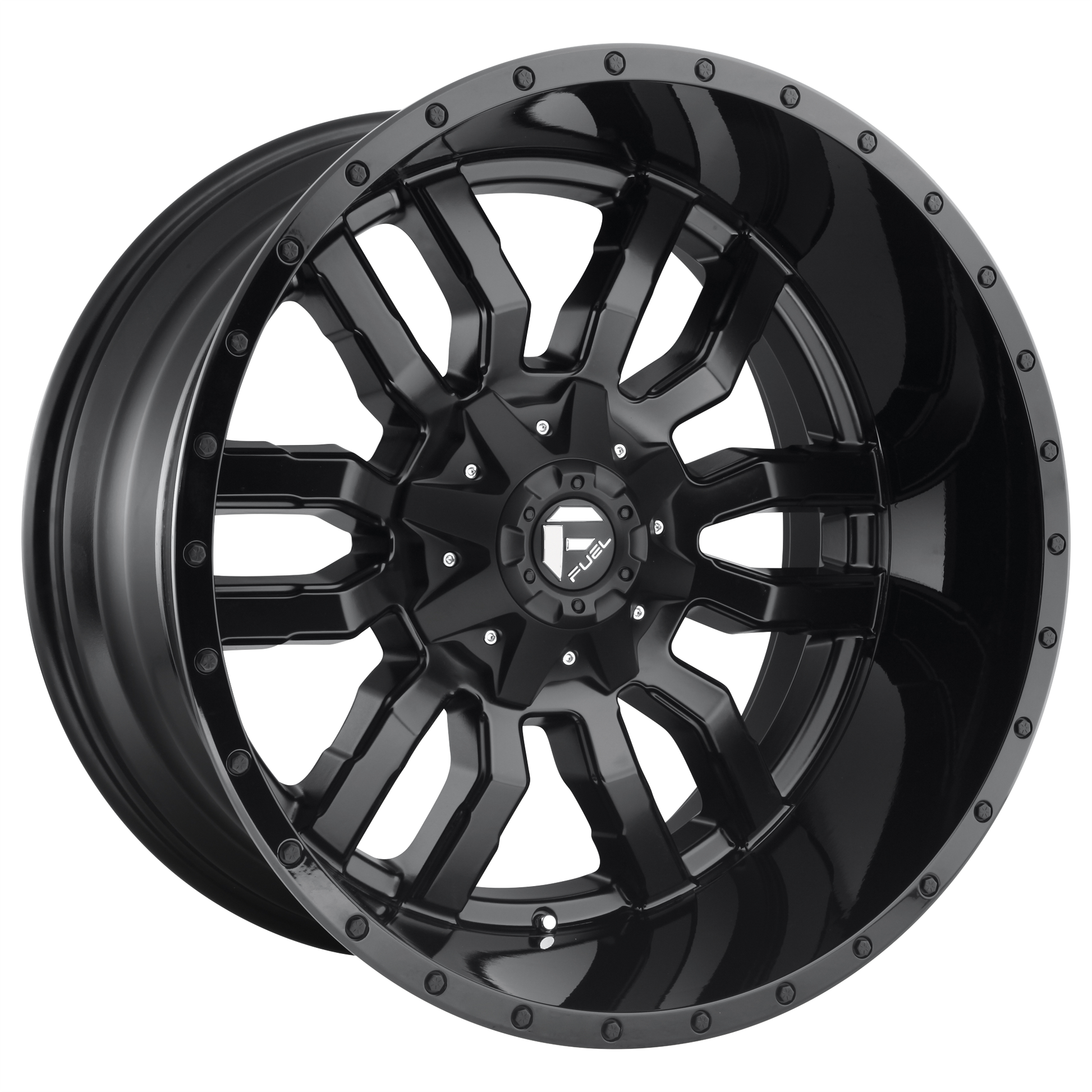Fuel 1PC D596 SLEDGE 20X10 -19 6X135/6X139.7 MATTE BLACK GLOSS BLACK LIP