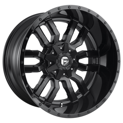 Fuel 1PC D596 SLEDGE 20X10 -19 6X135/6X139.7 MATTE BLACK GLOSS BLACK LIP