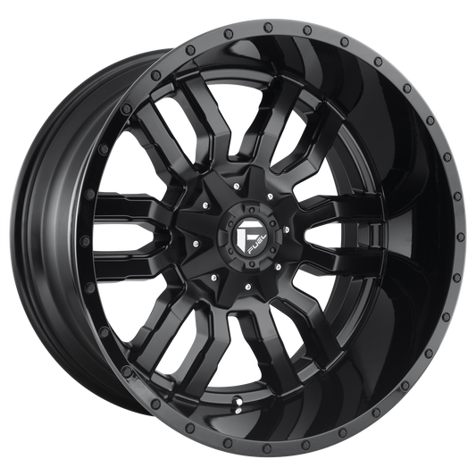 Fuel 1PC D596 SLEDGE 20X10 -19 6X135/6X139.7 MATTE BLACK GLOSS BLACK LIP