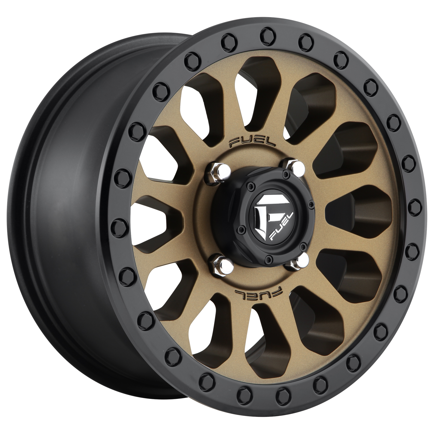 Fuel UTV D600 VECTOR 15x7 13 4x156/4x156 MATTE BRONZE BLACK BEAD RING